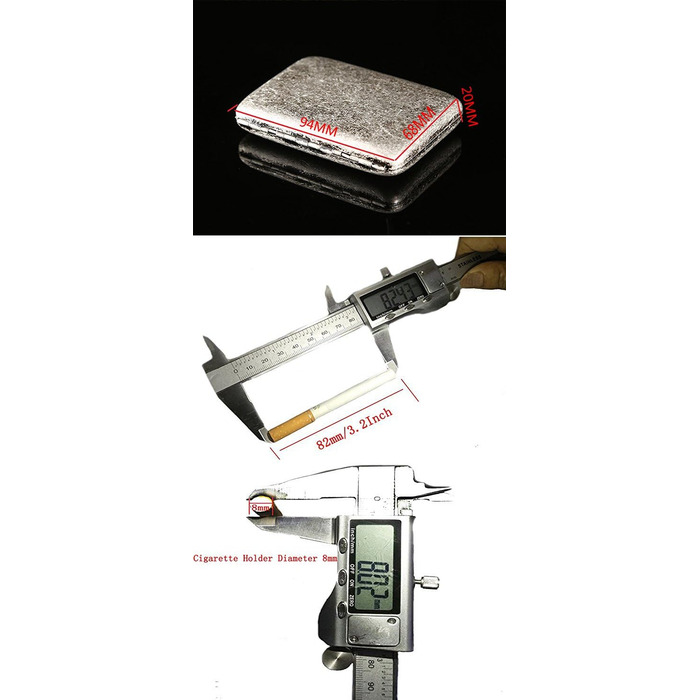 Високоякісне металеве тютюнотримач з нержавіючої сталі, срібного кольору, вміщує 16 сигарет (з фірмовою подарунковою коробкою)