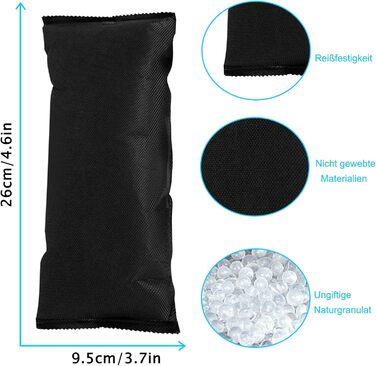 OMECO Dehumidifier Auto Cushion 2000g Reusable Silica Gel Air Dehumidifier Granules Pack, Against Moisture and Fog in the Car, Eliminates Unpleasant Odors for Cellars, Cabinets, Car 4x500g