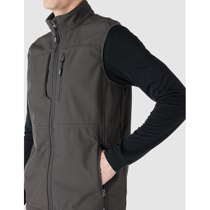 Чоловіча софтшеллова жилетка Outdoor Ventures: водонепроникна, вітрозахисна, спортивна, з декількома кишенями, для гольфу (S, Коричнево-сіра)