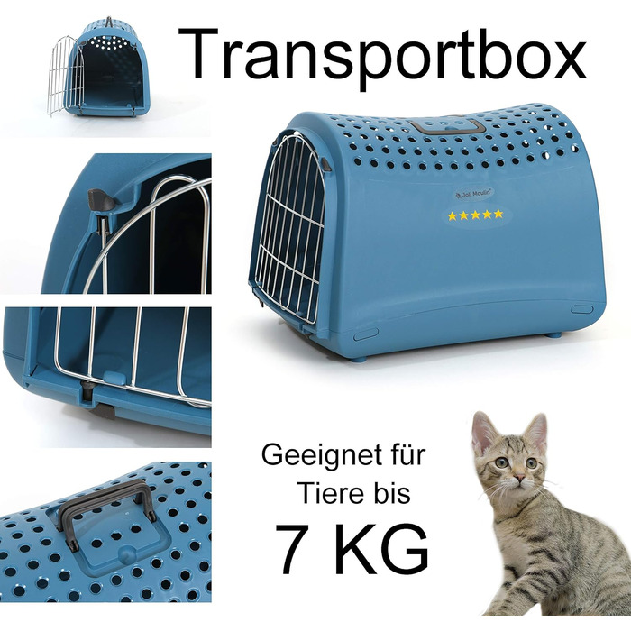 Транспортна переноска для котів та кошенят 40x50 см, антрацит New Life | екологічна переноска з 100% переробленого пластику