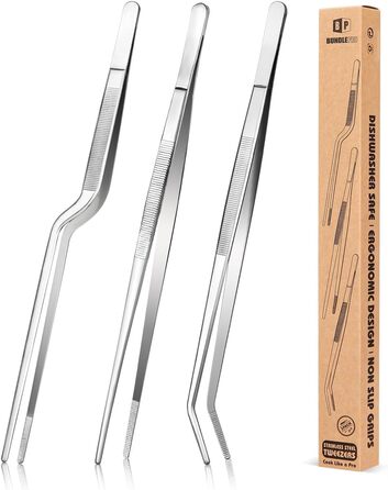 Набір кухонних пінцетів 10 дюймів, професійний, нержавіюча сталь, для приготування, декорування та BBQ