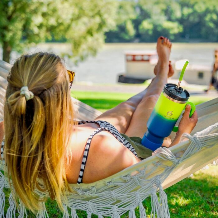 Термокружка Hydro2Go з трубочкою – BPA-free, придатна для миття в посудомийній машині – 10 годин гаряча/12 годин холодна – термокружка To-Go (1200 мл, Earth)