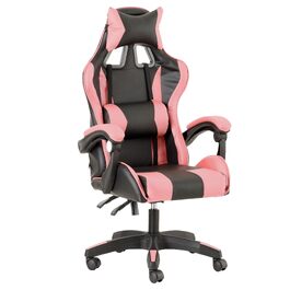 Ігрове крісло Baroni Home Gaming: ергономічний офісний стілець з підголівником, підтримкою попереку та регульованою спинкою, рожевий