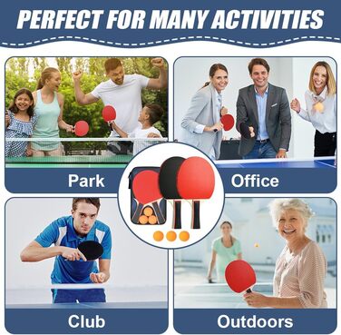 Набір для настільного тенісу Flintronic: 2 ракетки + 3 м'ячі, з сумкою для початківців та професіоналів (#2 Upgrade Black)