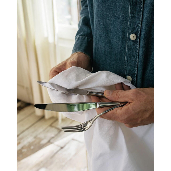 Sambonet Taste 52553-G6 - 18/10 Stainless Steel Dinnerware Set, for 12 people, 30-piece: 6 Forks, 6 Spoons, 6 Knives, 6 Teaspoons, 6 Dessert Forks, Dishwasher Safe, Steel