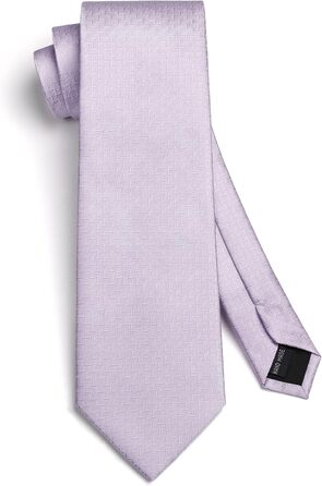 Краватка чоловіча HISDERN для весілля з нагрудником, класичний візерунок, в клітинку, в горошок, для бізнесу, комплект (фіолетовий)