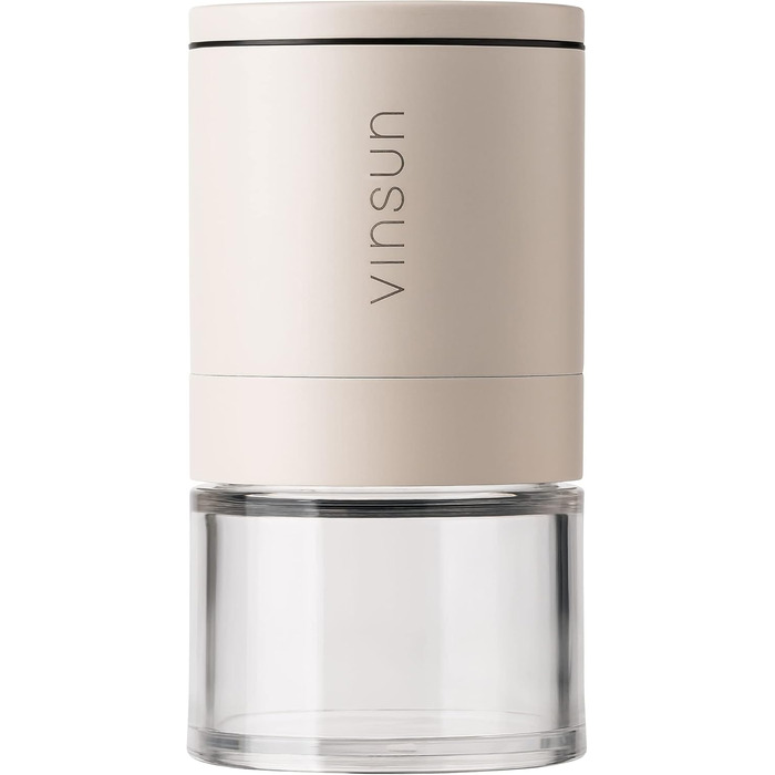 Набір з 2 мельниць для солі та перцю Vinsun - керамічний механізм, регульовані, ручні, нержавіюча сталь, кремово-білі