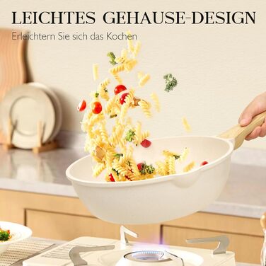 Набір посуду GiPP 10 предметів: каструлі та сковороди з гранітним покриттям, білий. Підходить для всіх типів плит, включаючи індукційні. У комплекті лопатка та ложка.