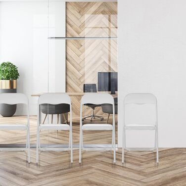 Складний офісний стілець hjh OFFICE 803002 TUDELA, білий, м'який, PVC, до 130 кг