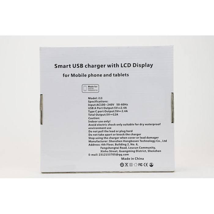 Зарядний пристрій Schnellladestation PD20W QC3.0 7-в-1 з LCD-дисплеєм, Multi-USB, для iPhone, iPad, Samsung, Huawei - Чорний
