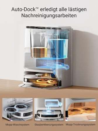 Робот-пилосос Eureka J12 Ultra з функцією миття, самостійне порожнення, прання та сушка, потужність 5000Pa, обертова функція миття, Dual-LiDAR навігація, 3D уникнення перешкод