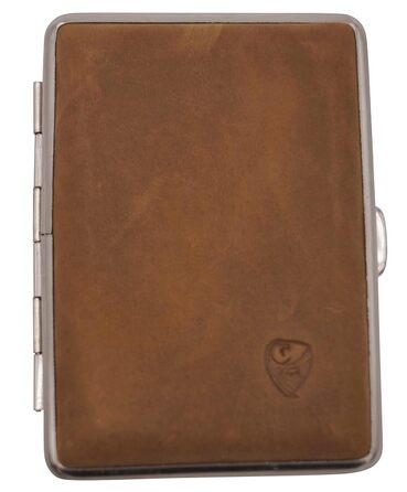 GERMANUS Cigarette Case, Wild Rind (Wild Bull), handcrafted, brown, 85 mm, Medium size 2II