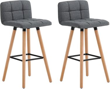 SoBuy® FST50-DGx2 Bar Stools - Set of 2 - Dark Grey - 68cm Seat Height