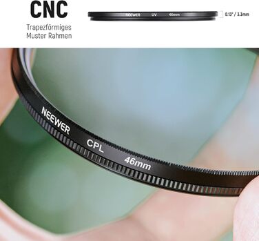 Набір фільтрів Neewer 82mm ND: UV, CPL, FLD, ND2, ND4, ND8, бленда, кришка для об'єктива, сумісний з Canon, Nikon, Sony, Panasonic, DSLR