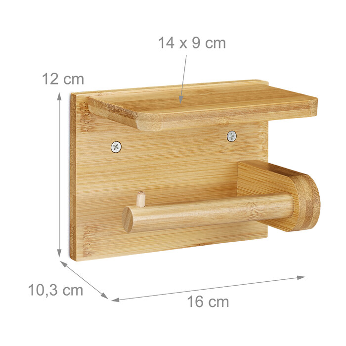 Relaxdays Toilet Paper Holder with Shelf