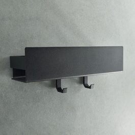 Designfabrik Hamburg Shower Shelf without Drilling | Bathroom Organizer | Shower Shelf without Drilling | Bathroom Shelf | Hanging Shelf | Wall Shelf | Adhesive Shower Basket | Shower Shelf Black 30 cm