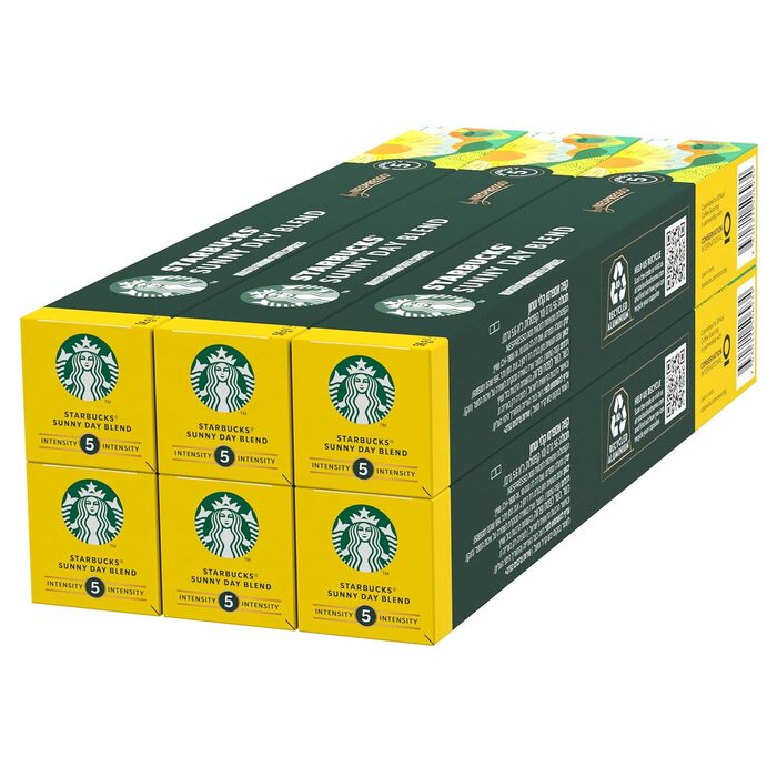 Кава Starbucks Sunny Day Blend для Nespresso, світле обсмаження, капсули 6 x 10 (60 капсул) 10 г (набір 6 шт.)