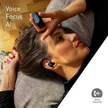 Technics EAH-AZ100E-S Бездротові навушники з активним шумозаглушенням, 10 мм драйвер, Multipoint Bluetooth, Voice Focus AI, комфортні, срібні (Mitternachtsblau)