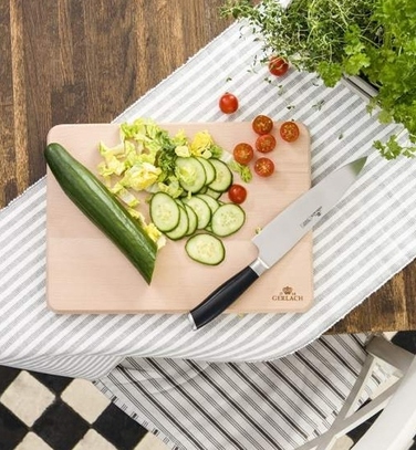 Набір ножів Gerlach Deco Black (5 предметів) у дерев'яному блоці з дощекою та точилом