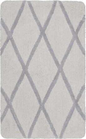 Homie Living Bath Mat, Non-Slip and Washable Fluffy Rug with Soft Pile, San Bosa (60 x 100 cm, Beige Grey) Beige Grey 60 x 100 cm