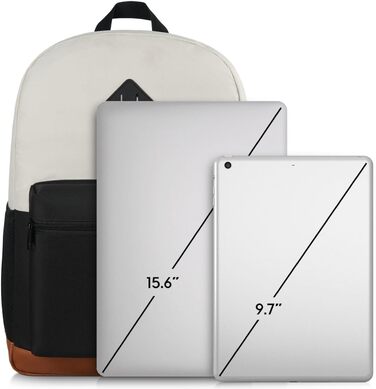 Рюкзак YAMTION 17.3 дюйми для чоловіків та жінок, шкільний/університетський, з USB-портом для зарядки (15.6', Blackbeige)