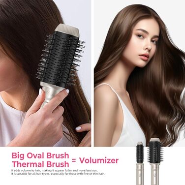 Набір для укладки волосся Atopskins 6 в 1: фен, плойка, щітка | 1000W, золотий