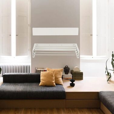 Сушарка для білизни FoxyDry HIDE настінна розкладна - для дому/вулиці, складна - 71x35x13 см (28', Білий (Лімітована серія))