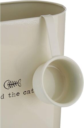 Контейнер для корму для тварин Premier Housewares, 6.5 л, метал, кремовий, з ложкою