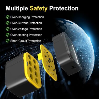 SURFOU Акумулятори літієві перезаряджувані 4 AA + 4 AAA з зарядним пристроєм, 1300 мАг, висока ємність 1.5V, з інтегрованою коробкою для зберігання та зарядки, 1600+ циклів, 8-канальний зарядний пристрій з 4 AA 3700 мАг та 4 AAA 1300 мАг