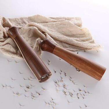 Набір дерев'яних мельниць для солі та перцю KKC з регульованим керамічним механізмом, 10 дюймів