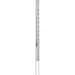 TFA Dostmann Central Park Analog Garden Thermometer, 12/2005, weather-resistant, made of aluminum, 137cm tall, silver