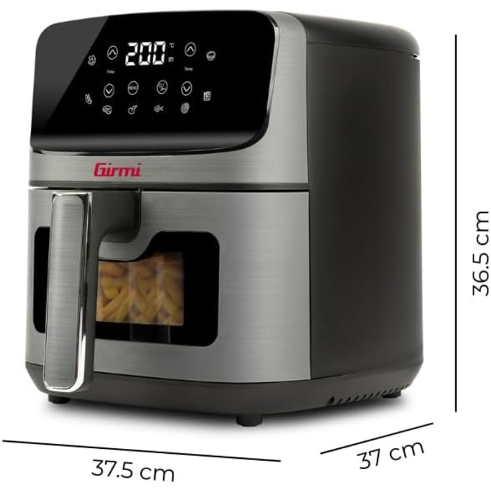 Фритюрниця електрична Girmi Ecofrit Lite 4.2л, 1400 Вт, цифрова панель, 8 програм, сіра