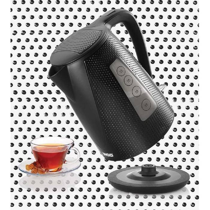 Електричний чайник UNOLD Golf 18555, 1.7 л, 2150 Вт, чорний, з захистом від википання та фільтром від накипу