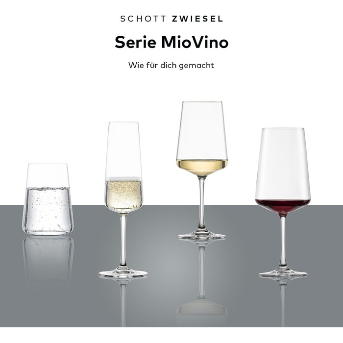 Набір келихів для білого вина Schott Zwiesel MioVino (4 шт.), німецька якість, Tritan-кристал, безпечні для миття в посудомийній машині