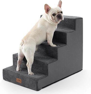 COZY KISS Dog Stairs for Small Dogs, Wide Steps Pet Stairs for Bed Couch Car, 60cm High High-Density Foam Cat Stairs with Removable Cover (7x0x60cm, ) (Dark Gray, 5, 75x50x60cm)