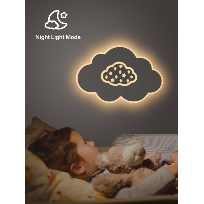 LED Ceiling Light for Kids' Room, 40CM Cloud Lamp LED Ceiling Light Dimmable with Remote Control 3000K-6000K 24W Kids' Lamp Ceiling Light for Kids' Room | Nursery | Bedroom | Living Room