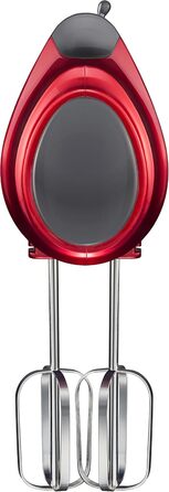 Ручний міксер 350 Вт, 5 швидкостей, з нержавіючої сталі (віночок та гак для тіста), ергономічна ручка, довгий кабель, BPA-free – Білий KS1 S1 Білий (Ретро-червоний)
