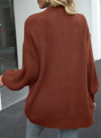 Жіночий в'язаний кардиган оверсайз з відкритим передом, велика в'язка, теплий, кавового кольору, довгі рукави, осінь