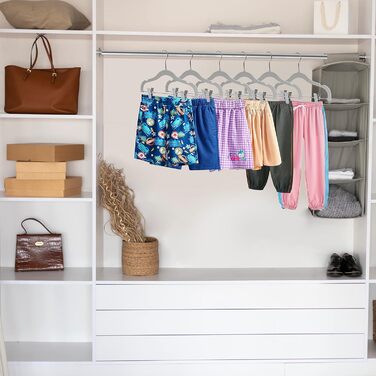 Вішалки для одягу: спідниці, штани, блузки, піджаки, сорочки, легінси. 360° обертання, рожевий/сірий, 10 шт.