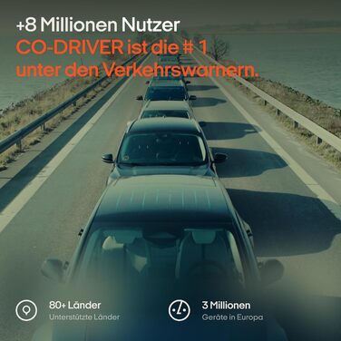 OOONO CO-DRIVER NO1: Попереджає про радари та небезпеки на дорозі в реальному часі, автоматичне увімкнення через Bluetooth зі смартфоном, дані Blitzer.de