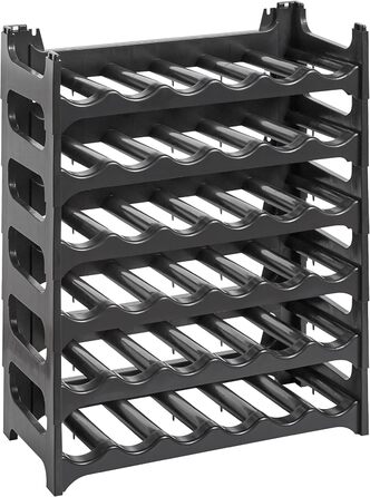 Bottle Rack - Modular, Stackable Design for 36 Bottles, Wine Rack Anthracite
