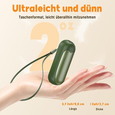 Електричні грілки для рук 2 шт. 7000mAh з 3 рівнями нагріву, портативні, з магнітним кріпленням, зимовий подарунок для жінок та чоловіків (2 шт., зелені)