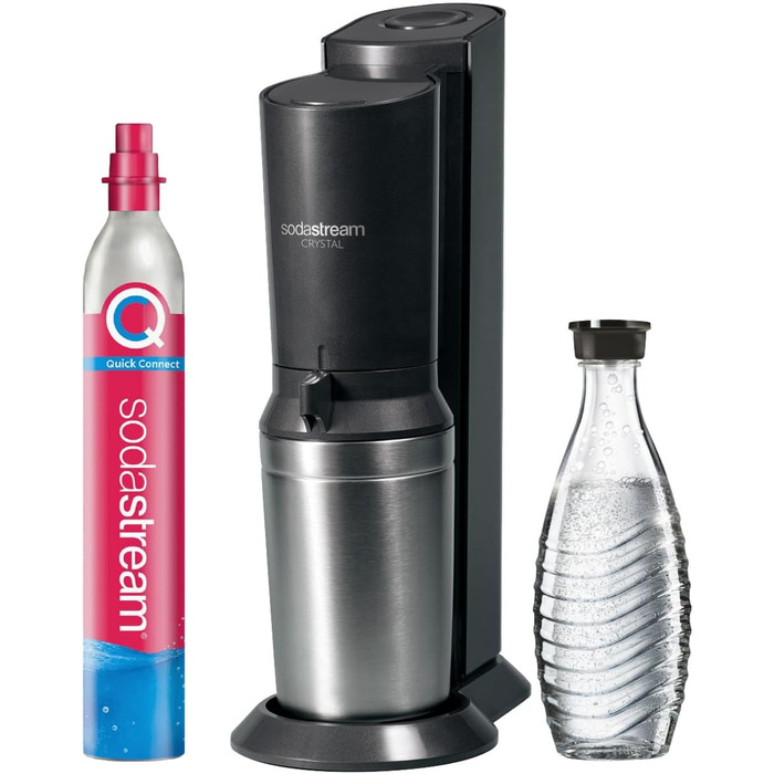 SodaStream Crystal 3.0: Газова вода вдома - зручний напій без відходів, срібно-чорний, 45 см