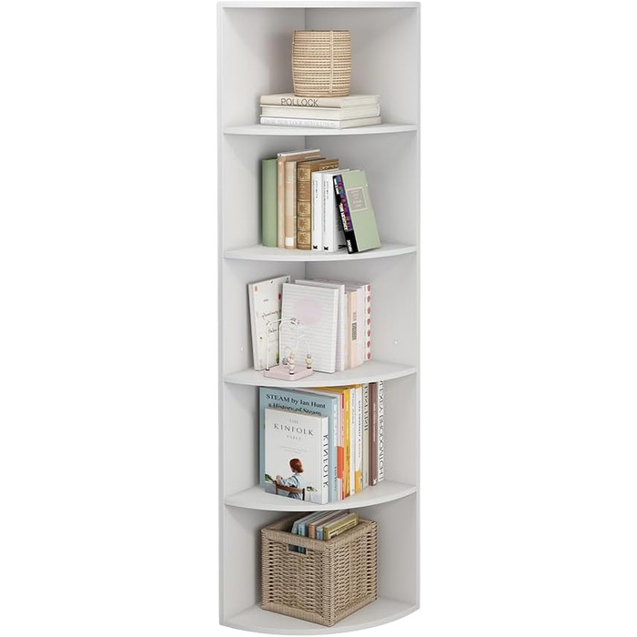 Кутова книжкова полиця Vicco Fabienne, біла, 30x60 см, 3 секції (5 секцій)