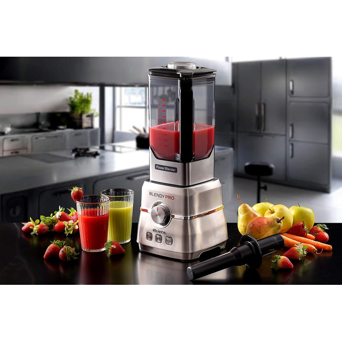 Ariete 577, Blendy Pro Power Blender, Stainless Steel, 2-Liter Capacity, 6 Blades, 6 Speeds, Pulse, Ice Crushing, Smoothie, EK1, 2000 Watts, 32000 RPM