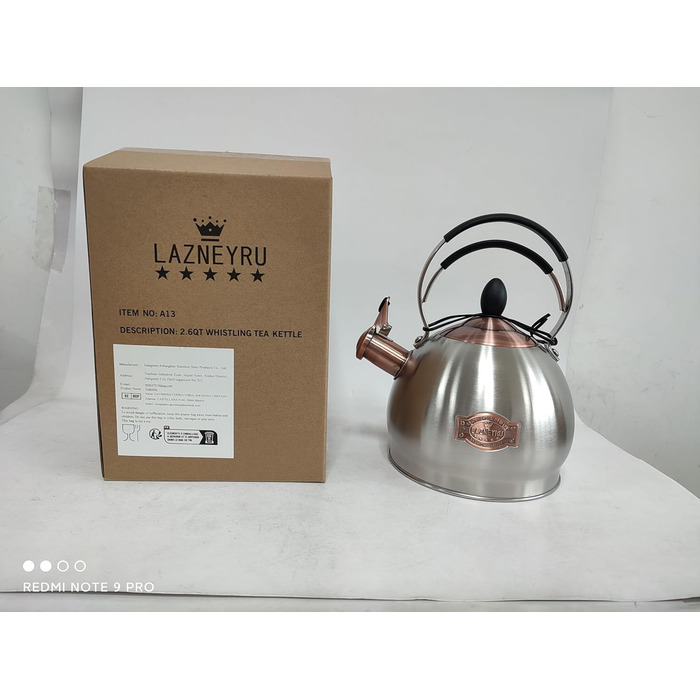 Кришка-свисток з нержавіючої сталі 2.6 л, сумісна з усіма типами плит, включаючи індукційну (срібна)