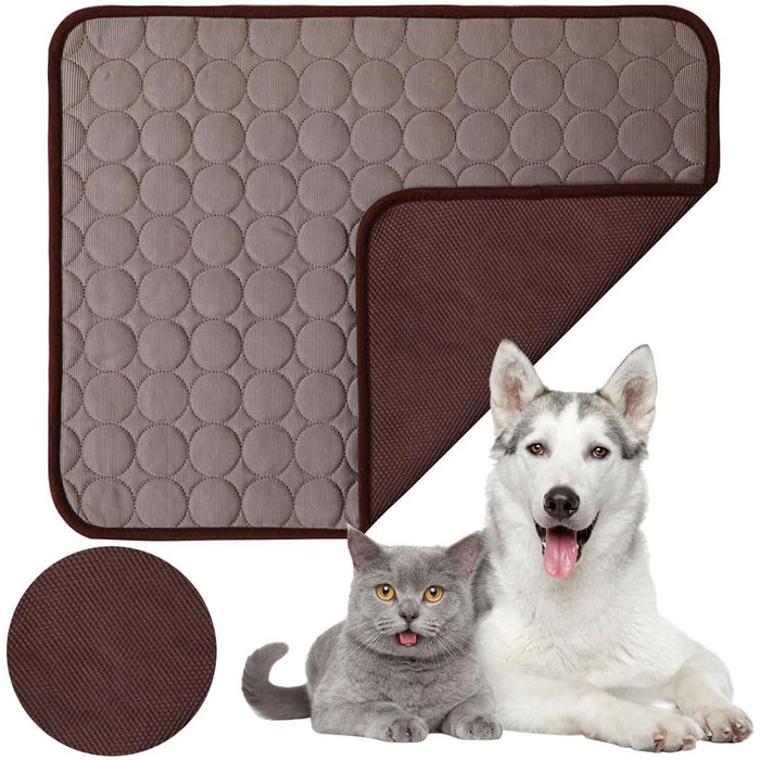 Самостійно охолоджуючий килимок для собак 150x100 см | Килимок-охолодження для собак та котів | Літній килимок для собак, котів | Самостійно охолоджуючий килимок для тварин | XXL, темно-коричневий