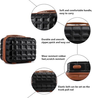 Чемодан KONO Mittelgroß 62см з 4 колесами, ABS, TSA-замок (62x43x26 см)