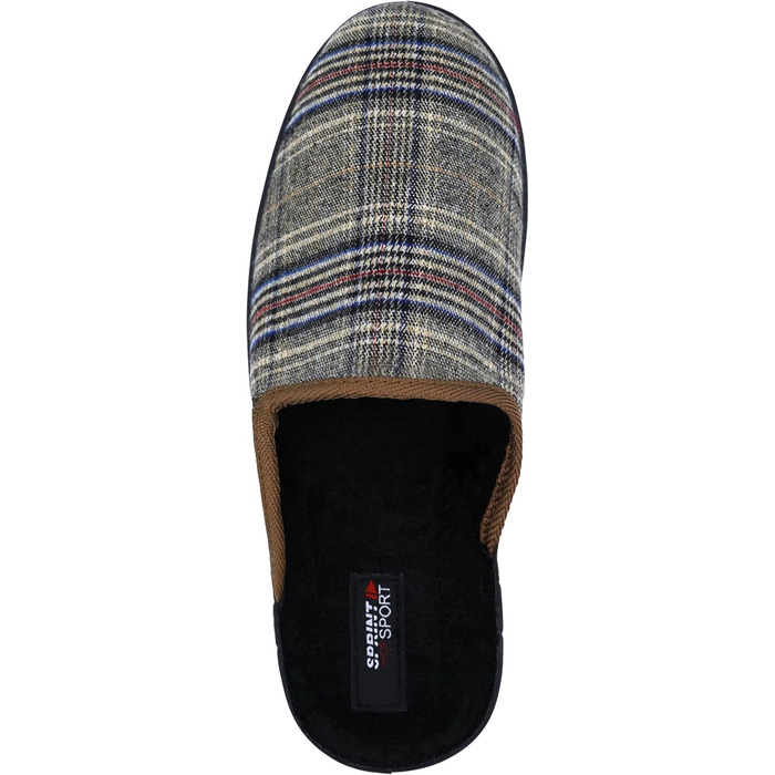 Чоловічі халапи-домашні тапочки в клітинку | Зручні тапочки для чоловіків з неслизькою підошвою | Легкі та теплі сліпони для дому в класичному фетровому дизайні | Колір: сірий та інші 46 EU коричневий