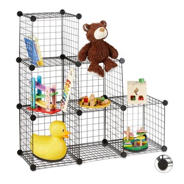 Relaxdays Wire Grid Shelf System with 6 Compartments